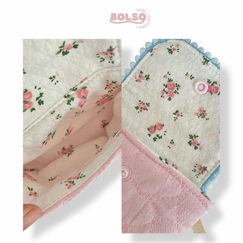 BOLSO Cotton Quilted Handmade Dainty Coin Purse with Sling