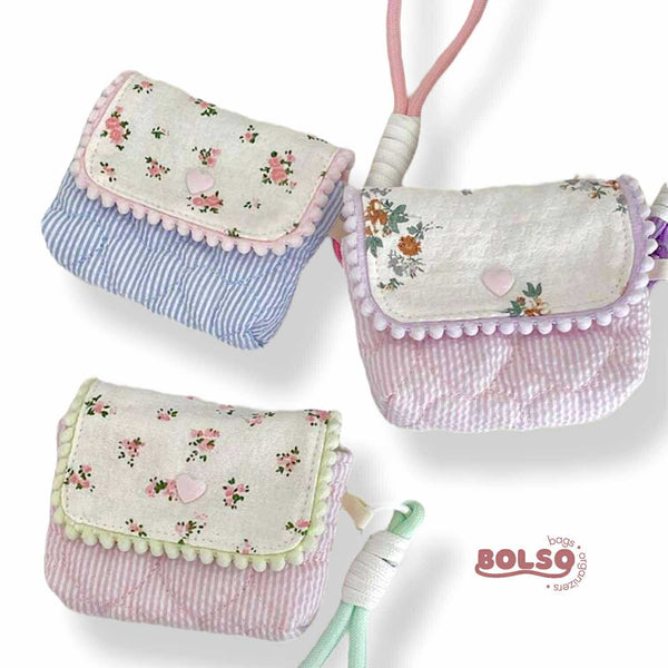 BOLSO Cotton Quilted Handmade Dainty Coin Purse with Sling