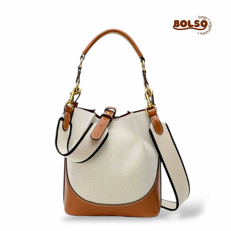 PREORDER BOLSO Premium Canvas Leather Vintage Bucket Bag w Sling