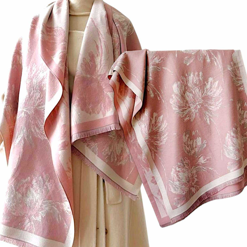 WRAP Warm Rectangular Shawl | Pink Edition