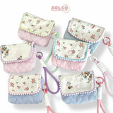 BOLSO Cotton Quilted Handmade Dainty Coin Purse with Sling