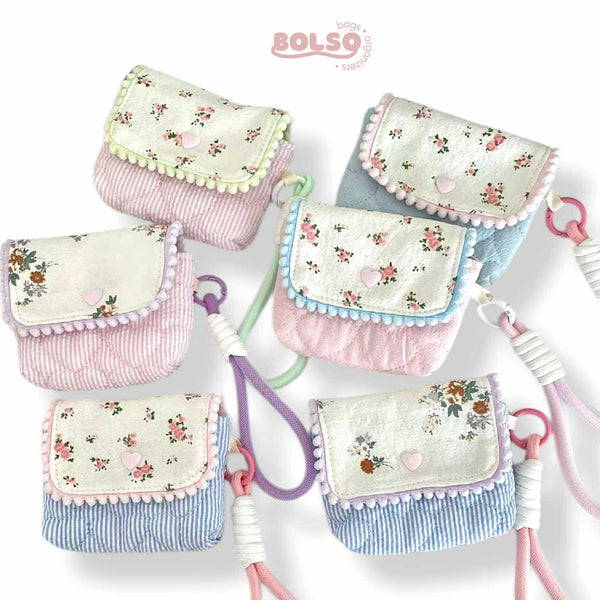 BOLSO Cotton Quilted Handmade Dainty Coin Purse with Sling
