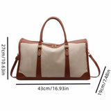 BOLSO Large Vintage Canvas Leather Contrast Duffle Bag with Sling