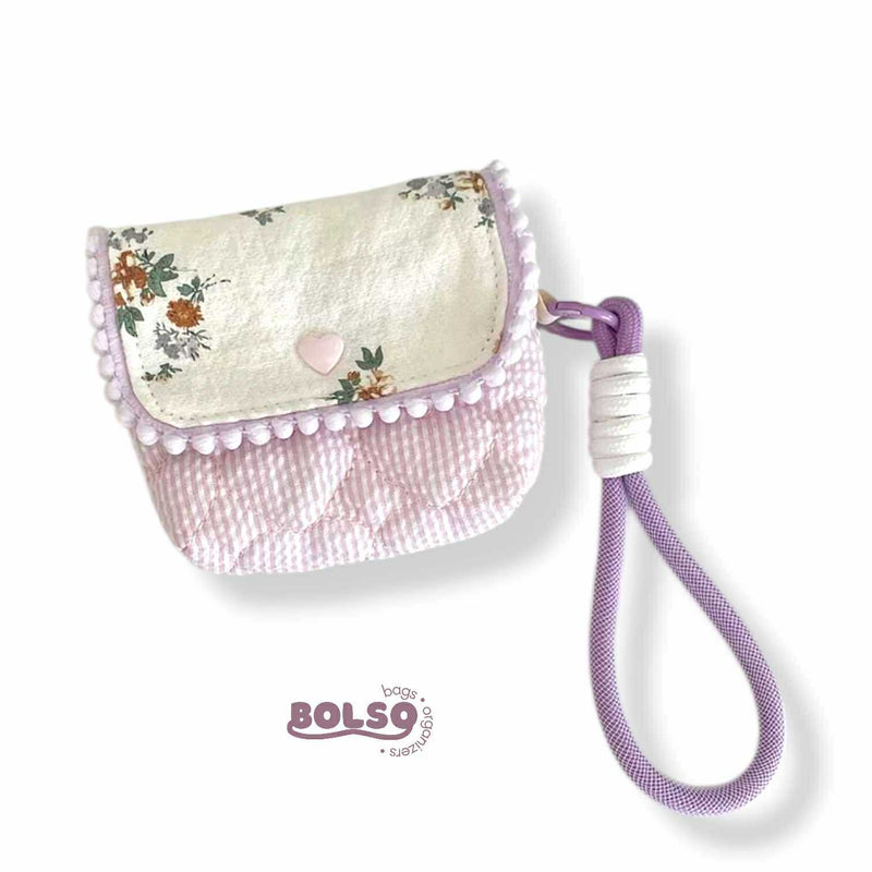 BOLSO Cotton Quilted Handmade Dainty Coin Purse with Sling