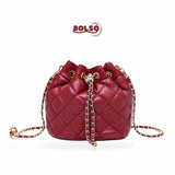 PREORDER BOLSO Diamond Quilted Bucket Chain Sling Bag