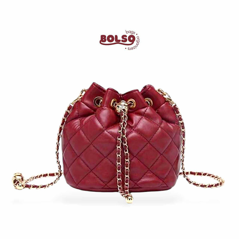 PREORDER BOLSO Diamond Quilted Bucket Chain Sling Bag