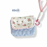 BOLSO Cotton Quilted Handmade Dainty Coin Purse with Sling
