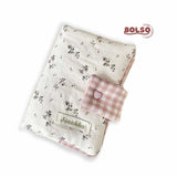 BOLSO Fabric Cushion Handmade Mini Notebook Passport Holder Dainty Floral Case