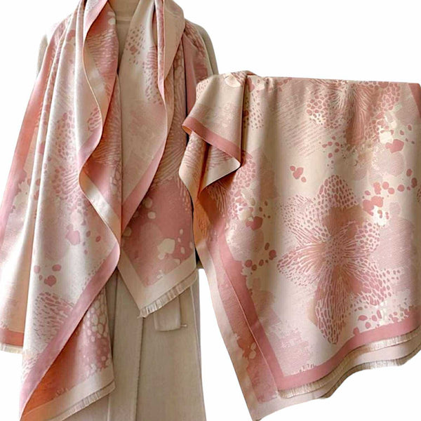 WRAP Warm Rectangular Shawl | Pink Edition