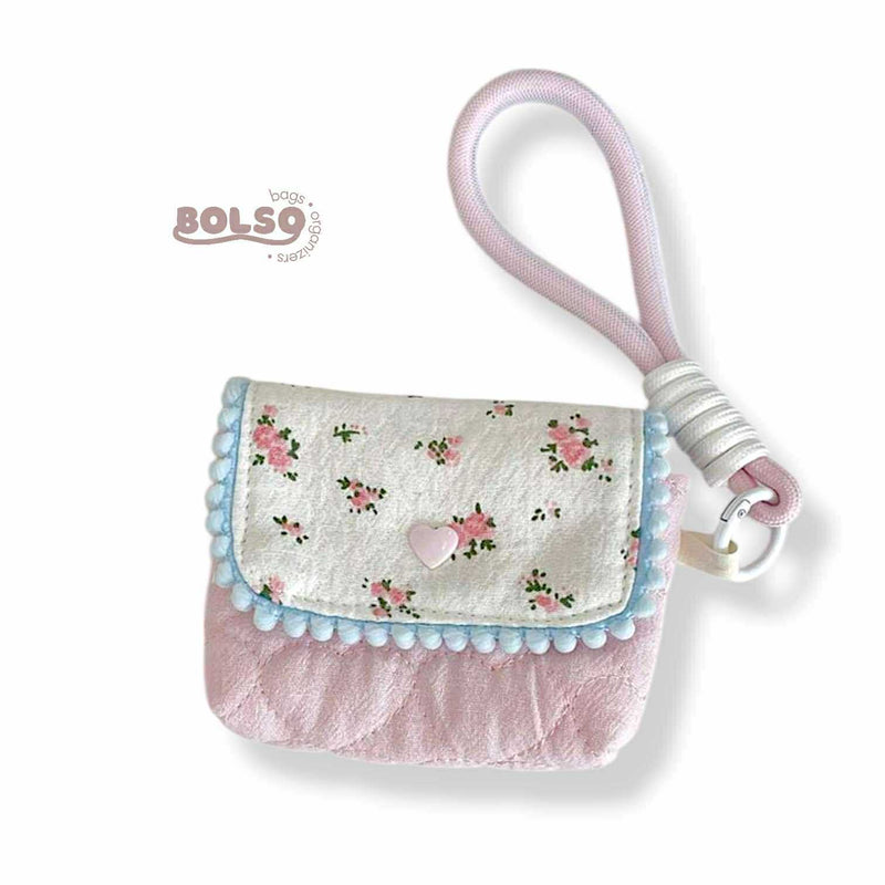 BOLSO Cotton Quilted Handmade Dainty Coin Purse with Sling