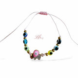 BLING Charms Evil Eye Beads Elephant on String Minimalist Bracelet