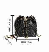 PREORDER BOLSO Diamond Quilted Bucket Chain Sling Bag
