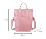BOLSO Leather Large Vertical Foldable Commuter Tote Bag with Sling