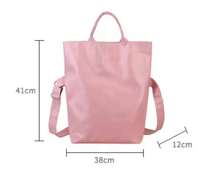 BOLSO Leather Large Vertical Foldable Commuter Tote Bag with Sling