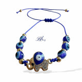 BLING Charms Evil Eye Beads Elephant on String Minimalist Bracelet