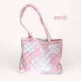 BOLSO Dainty Floral Cloud Quilted Large Open Tote Bag