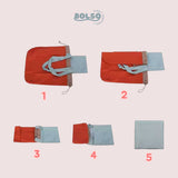 BOLSO Colorful Blocking Foldable Nylon Shopper Tote Bag