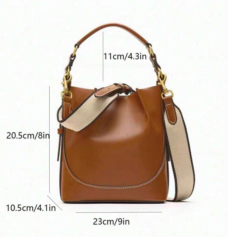 PREORDER BOLSO Premium Canvas Leather Vintage Bucket Bag w Sling