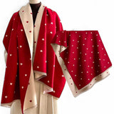 WRAP Warm Shawl Rectangular Heart Print