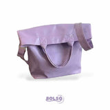 BOLSO Leather Large Vertical Foldable Commuter Tote Bag with Sling
