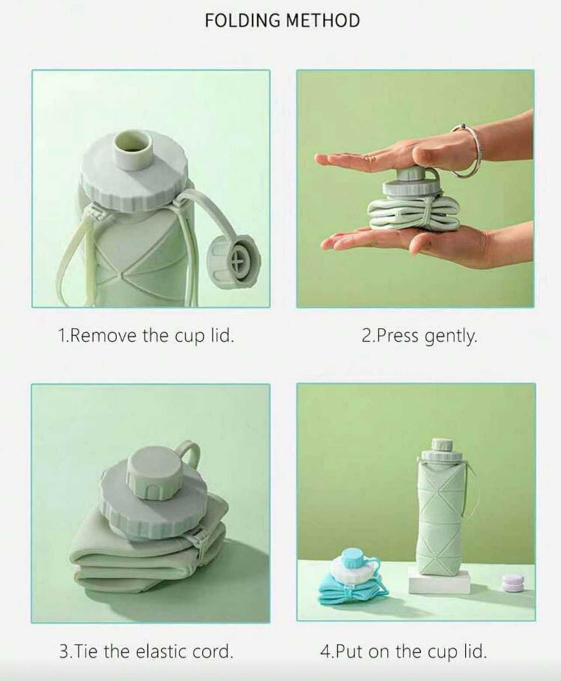 2SKN Compact Silicone Bottle for Travel, Emergency & On-the-Go Hydration 600ml