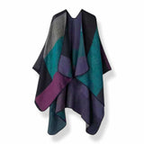 WRAP Plaid Cloak Shawl Scarf DBLU