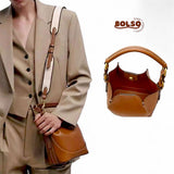 PREORDER BOLSO Premium Canvas Leather Vintage Bucket Bag w Sling