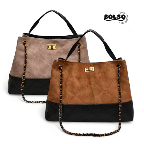 PREORDER Suede Diamond Stitch Pattern Chain Sling Tote Bag