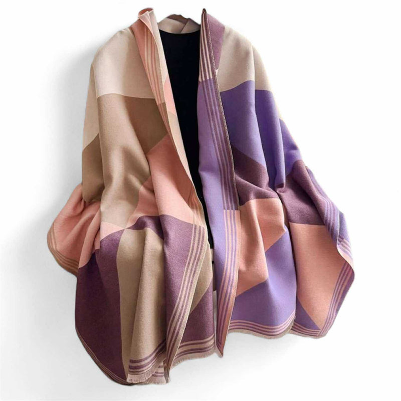 WRAP Warm Shawl Rectangular Multicolor