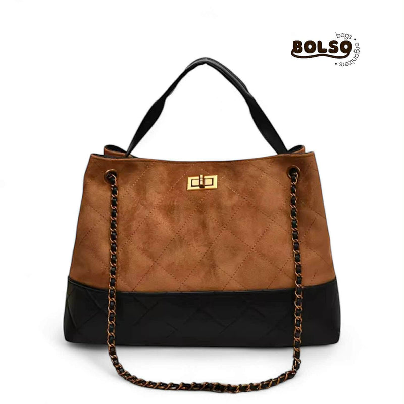 PREORDER Suede Diamond Stitch Pattern Chain Sling Tote Bag