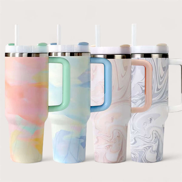 2SKN Insulated Tumbler Mug with Straw Hot Cold 40oz