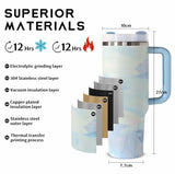 2SKN Insulated Tumbler Mug with Straw Hot Cold 40oz