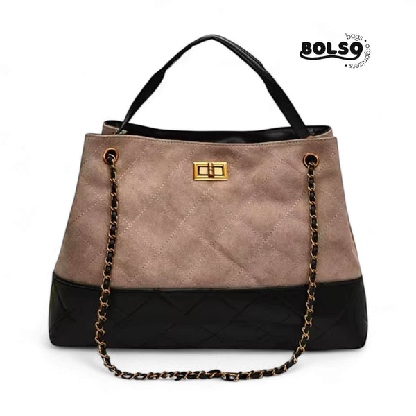 PREORDER Suede Diamond Stitch Pattern Chain Sling Tote Bag