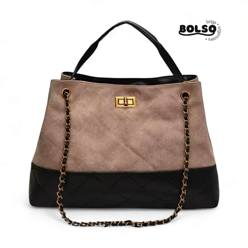 PREORDER Suede Diamond Stitch Pattern Chain Sling Tote Bag