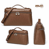 PREORDER BOLSO Faux Leather Ostrich Pattern Vanity Satchel Shoulder Bag