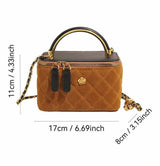 PREORDER BOLSO Two Tone Box Bag Chain Leather Crossbody Strap