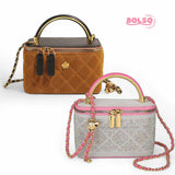 PREORDER BOLSO Two Tone Box Bag Chain Leather Crossbody Strap