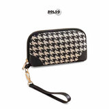 BOLSO Vintage Plaid Zipper Pouch Wristlet (Gift for Her)