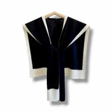 WRAP Two Tone Shoulder Wrap Overlay Tie Knitted Cardigan