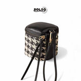 BOLSO Retro Vintage Plaid Compact Coin Purse