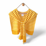 WRAP Stripes Shoulder Wrap Overlay Tie Knitted Cardigan