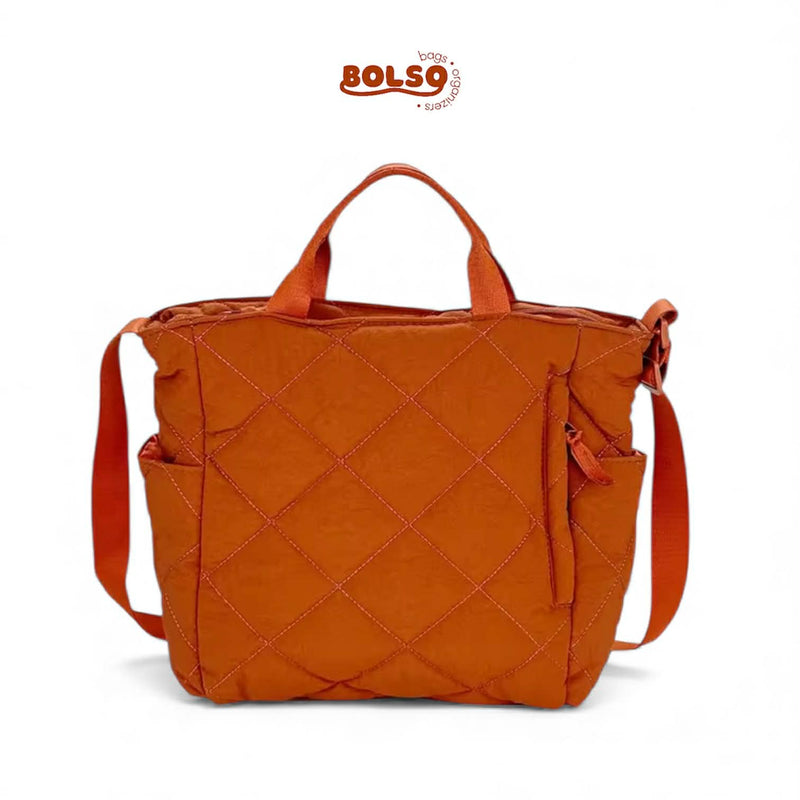 BOLSO Quilted Nylon Commuters Tote Bag