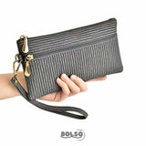 BOLSO Versatile Textured Fabric Wristlet Easy Gift for Her