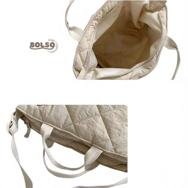BOLSO Quilted Nylon Commuters Tote Bag