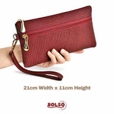 BOLSO Versatile Textured Fabric Wristlet Easy Gift for Her
