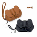 BOLSO Vintage Elephant Genuine Leather Zipper Coin Purse