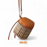 BOLSO Retro Vintage Plaid Compact Coin Purse