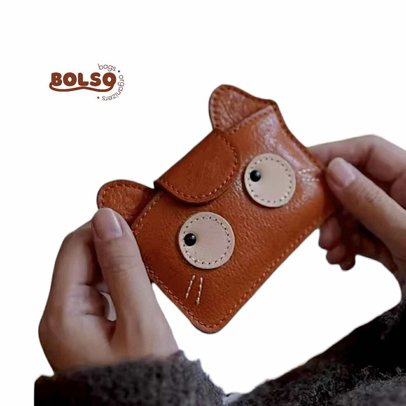 BOLSO Vintage Cat Compact Card Holder
