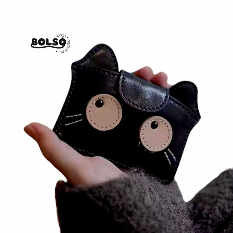 BOLSO Vintage Cat Compact Card Holder
