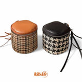 BOLSO Retro Vintage Plaid Compact Coin Purse